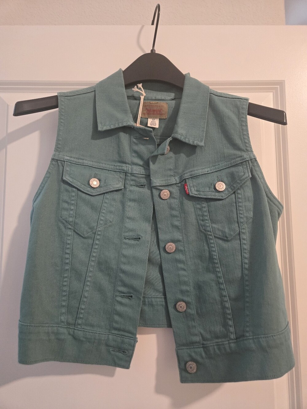 Signature by Levi Strauss Teal Button-Front Jean Jacket